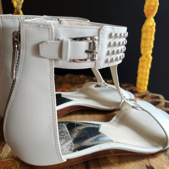 Elegant White Studded Sandals - Picture 5 of 7
